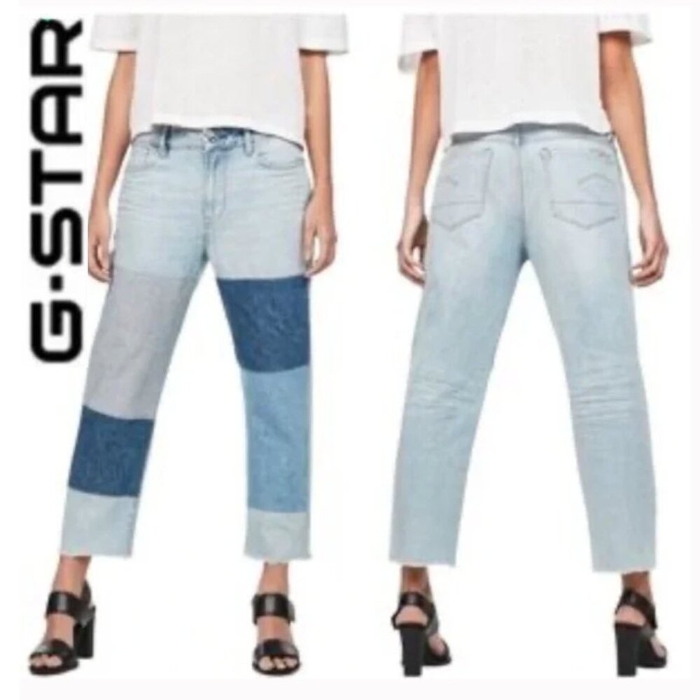 G-Star Blue Patchwork Jeans Boyfriend Size 30